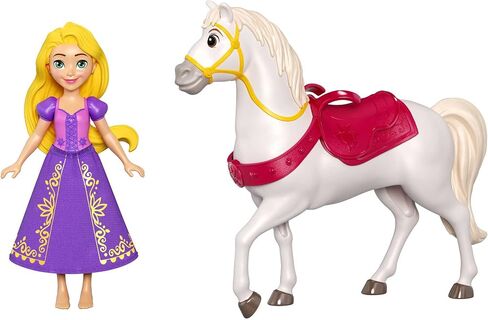 Mattel Disney Princess Toys, Rapunzel Posable Small Doll and Maximus Horse Inspired by the Disney Movie Tangled, Gifts for Kids in Saudi Arabia