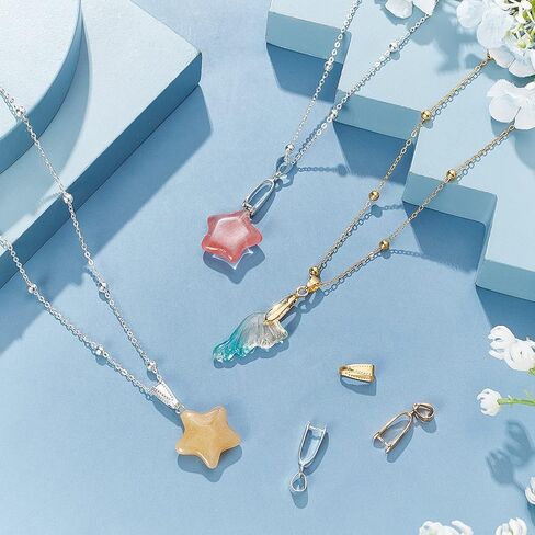 PandaHall 180 قطعة 2 حجمين مشبك مشبك النحاس الخطاطيف قلادة المشابك مع 80 قطعة 2 حجمان، مشبك مخلب وكفالة قلائد صنع المجوهرات بألوان مختلطة in Kuwait