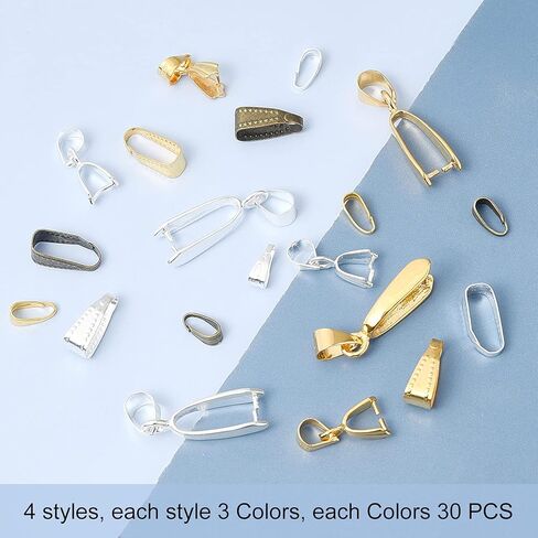 PandaHall 180 قطعة 2 حجمين مشبك مشبك النحاس الخطاطيف قلادة المشابك مع 80 قطعة 2 حجمان، مشبك مخلب وكفالة قلائد صنع المجوهرات بألوان مختلطة in Kuwait