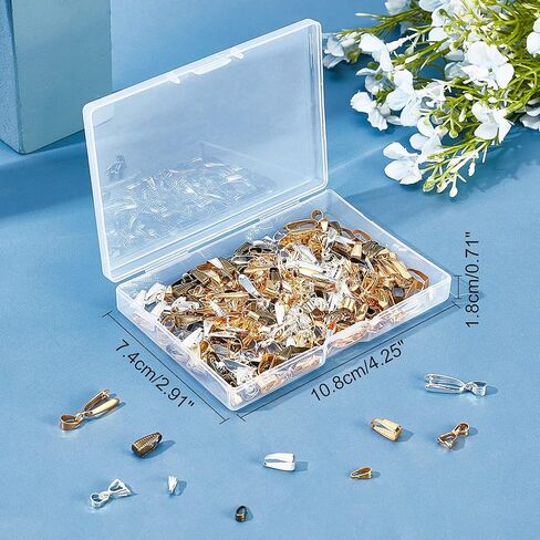 PandaHall 180 قطعة 2 حجمين مشبك مشبك النحاس الخطاطيف قلادة المشابك مع 80 قطعة 2 حجمان، مشبك مخلب وكفالة قلائد صنع المجوهرات بألوان مختلطة in Kuwait