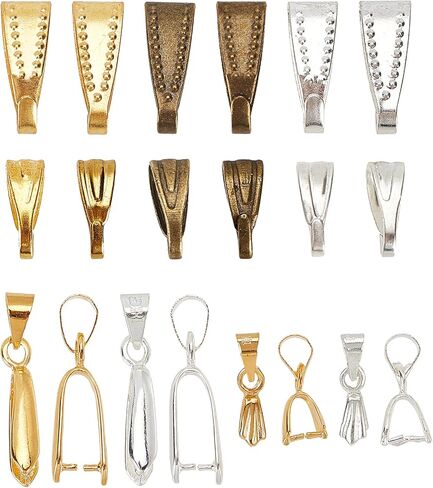 PandaHall 180 قطعة 2 حجمين مشبك مشبك النحاس الخطاطيف قلادة المشابك مع 80 قطعة 2 حجمان، مشبك مخلب وكفالة قلائد صنع المجوهرات بألوان مختلطة in Kuwait