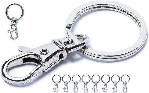 DolyaCrystal 1inch Key Ring with Snap Hook, Ring Keychain for Car, Home and Needlework (10 Pack) in Saudi Arabia