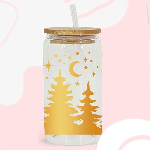 auwiyd 6 أوراق عيد الميلاد الأشعة فوق البنفسجية DTF نقل ملصق عيد الميلاد ذاتية اللصق فنجان القهوة الأشعة فوق البنفسجية DTF ملصق DIY نقل ملصق القدح الديكور صائق ل 16oz القدح عيد الميلاد كوب زجاجي الديكور in Kuwait