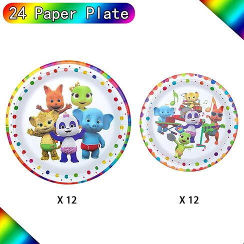 24 Packs Word Party Plates Birthday Disposable Party Supplies Decorations Set 9" & 7", 2 Patterns in Kuwait
