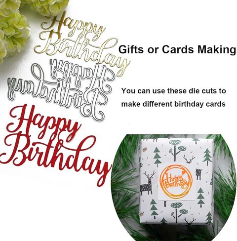 4 قطع قطع معدنية يموت قطع عيد ميلاد سعيد لصنع البطاقات، لوريتاريا الكلمات قطع يموت استنسلات لسكرابوكينغ بطاقات ورقية هدايا الديكور in Kuwait