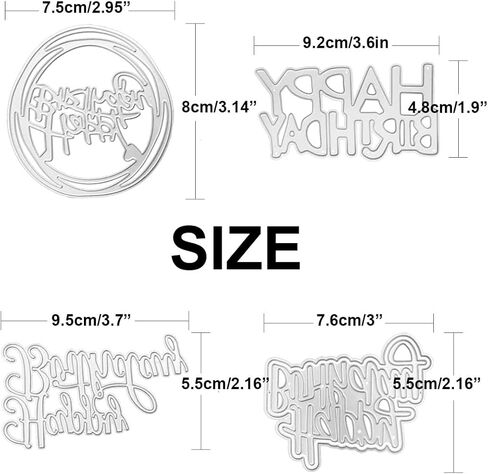 4 قطع قطع معدنية يموت قطع عيد ميلاد سعيد لصنع البطاقات، لوريتاريا الكلمات قطع يموت استنسلات لسكرابوكينغ بطاقات ورقية هدايا الديكور in Kuwait