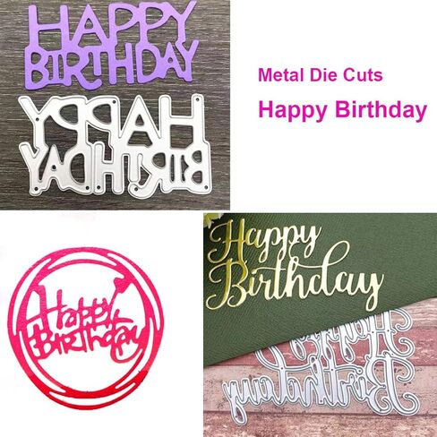 4 قطع قطع معدنية يموت قطع عيد ميلاد سعيد لصنع البطاقات، لوريتاريا الكلمات قطع يموت استنسلات لسكرابوكينغ بطاقات ورقية هدايا الديكور in Kuwait