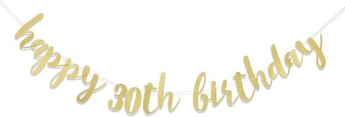 لافتة عيد ميلاد سعيد 30th Birthday - لافتة عيد ميلاد 30، لافتة ذهبية للذكرى السنوية الثلاثين، لافتة عيد ميلاد 30 للنساء والرجال وزينة حفلات عيد الميلاد الثلاثين in Kuwait