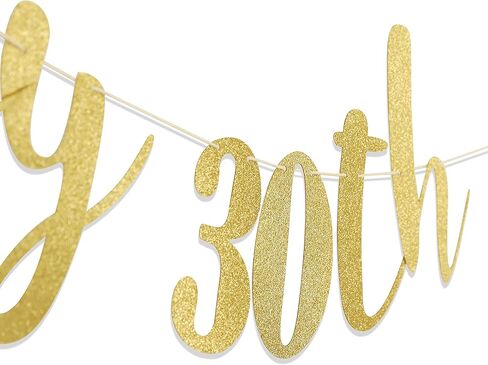 لافتة عيد ميلاد سعيد 30th Birthday - لافتة عيد ميلاد 30، لافتة ذهبية للذكرى السنوية الثلاثين، لافتة عيد ميلاد 30 للنساء والرجال وزينة حفلات عيد الميلاد الثلاثين in Kuwait