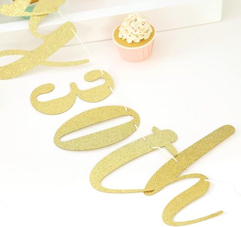 لافتة عيد ميلاد سعيد 30th Birthday - لافتة عيد ميلاد 30، لافتة ذهبية للذكرى السنوية الثلاثين، لافتة عيد ميلاد 30 للنساء والرجال وزينة حفلات عيد الميلاد الثلاثين in Kuwait