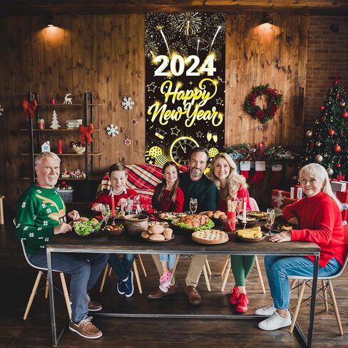 Happy New Year Door Cover 2024, Happy New Year Door Banner Decorations in Kuwait