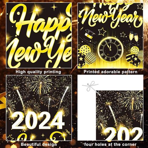 Happy New Year Door Cover 2024, Happy New Year Door Banner Decorations in Kuwait