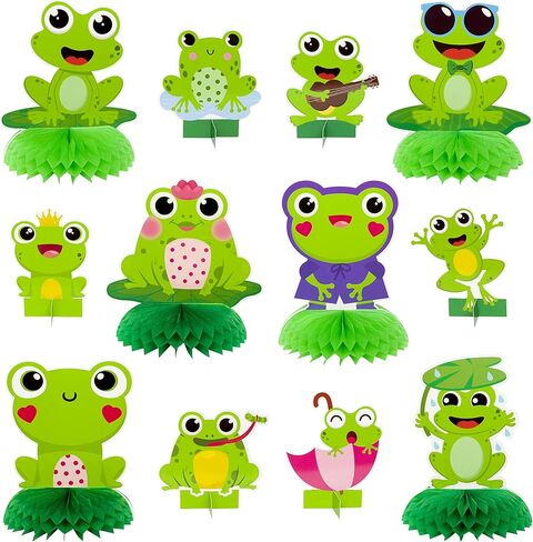 12 قطعة من Xqumoi في فصل الصيف الضفدع خلية النحل أغطية طاولة مزدوجة الوجهين 3D بطاقات تزيين الجدول كيت الربيع الحشرات تحت عنوان لوازم الحفلات صور بوث للديكور للأطفال in Kuwait