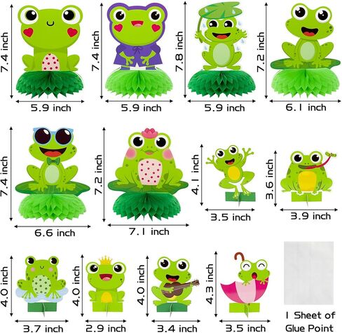 12 قطعة من Xqumoi في فصل الصيف الضفدع خلية النحل أغطية طاولة مزدوجة الوجهين 3D بطاقات تزيين الجدول كيت الربيع الحشرات تحت عنوان لوازم الحفلات صور بوث للديكور للأطفال in Kuwait