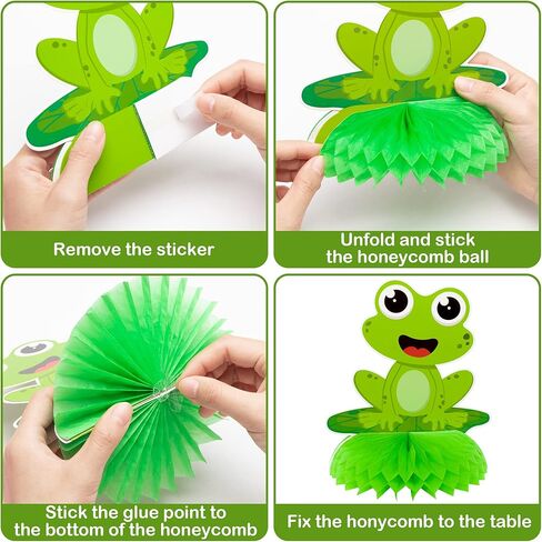 12 قطعة من Xqumoi في فصل الصيف الضفدع خلية النحل أغطية طاولة مزدوجة الوجهين 3D بطاقات تزيين الجدول كيت الربيع الحشرات تحت عنوان لوازم الحفلات صور بوث للديكور للأطفال in Kuwait