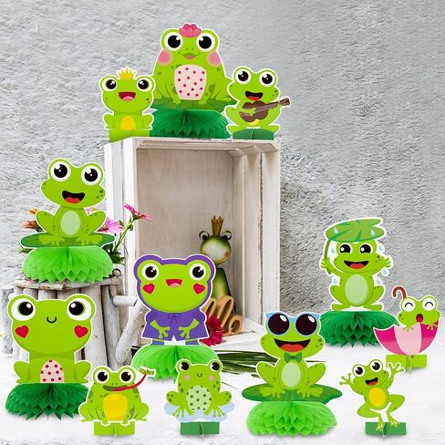 12 قطعة من Xqumoi في فصل الصيف الضفدع خلية النحل أغطية طاولة مزدوجة الوجهين 3D بطاقات تزيين الجدول كيت الربيع الحشرات تحت عنوان لوازم الحفلات صور بوث للديكور للأطفال in Kuwait