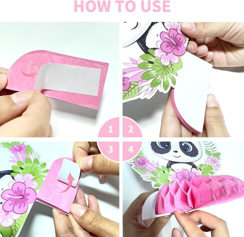 اي كام [9 عبوات] ديكورات حفلات الباندا، قطع مركزية جميلة على شكل خلية نحل الباندا، لوازم حفلات عيد ميلاد الباندا، ديكورات طاولة الباندا، قطع مركزية لحفلات استقبال المولود للبنات in Kuwait