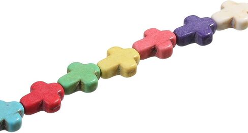 Small Blue Turquoise Cross Beads Gemstone Spacer Beads Craft Supplier Approx.36pcs/Strand 0.8CMX1CM in Kuwait