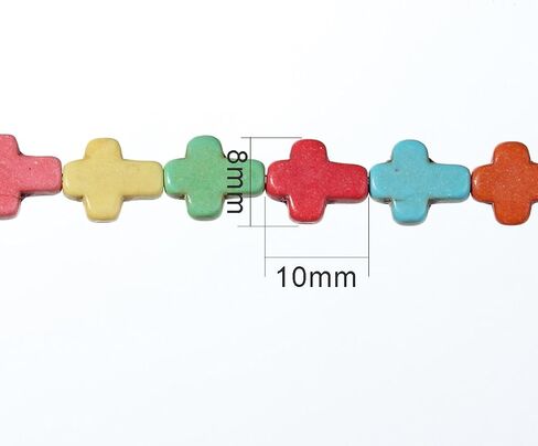 Small Blue Turquoise Cross Beads Gemstone Spacer Beads Craft Supplier Approx.36pcs/Strand 0.8CMX1CM in Kuwait