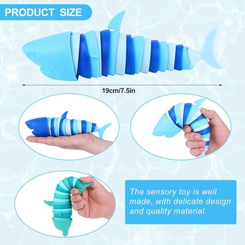 4 Pcs 3D Sensory Toys Printed Articulated Dolphin Fidget Toy Ocean Shark Decompression Toys Fun Sensory Stress Reliever Toys for Children Adults Articulated Fidget Toy in Kuwait