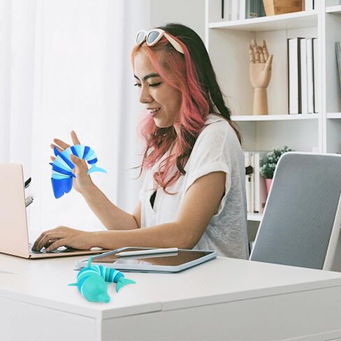 4 Pcs 3D Sensory Toys Printed Articulated Dolphin Fidget Toy Ocean Shark Decompression Toys Fun Sensory Stress Reliever Toys for Children Adults Articulated Fidget Toy in Kuwait