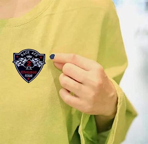 شعار Racing Ace حديد على الخياطة على رقعة مزخرفة، شارة مطرزة للبوكر، سباق النصر، علم مربع، سباق السيارات، حديد مطرز على رقعة لحقائب الظهر، شارة الملابس، مزخرفة in Kuwait