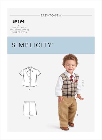 SIMPLICITY SS9194A Baby Sportswear A (XXS-XS-S-M-L), White in Saudi Arabia