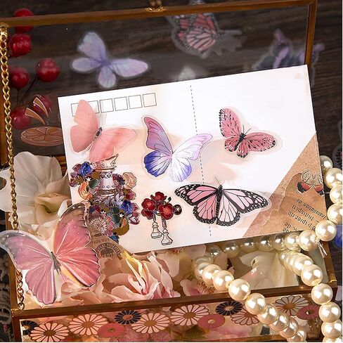 شريط واشي عتيق من QVMKWL 18 لفة مع 40 قطعة من ملصقات الفراشة و30 قطعة من ملصقات الزهور، وأشرطة زخرفية قابلة للكتابة لسجلات القصاصات، ومستلزمات المجلات غير المرغوب فيها (عتيقة) in Kuwait