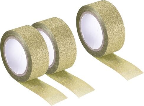 MECCANIXITY 0.6inch x 16.4ft Glitter Tape, Decorative Craft Tape Self Adhesive Stick Blue 1.5cm x 5 M for Scrapbook, DIY Arts, Gift Wrapping Pack of 3 in Kuwait