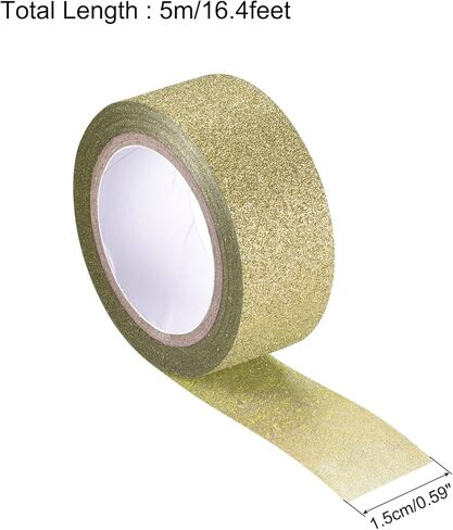 MECCANIXITY 0.6inch x 16.4ft Glitter Tape, Decorative Craft Tape Self Adhesive Stick Blue 1.5cm x 5 M for Scrapbook, DIY Arts, Gift Wrapping Pack of 3 in Kuwait