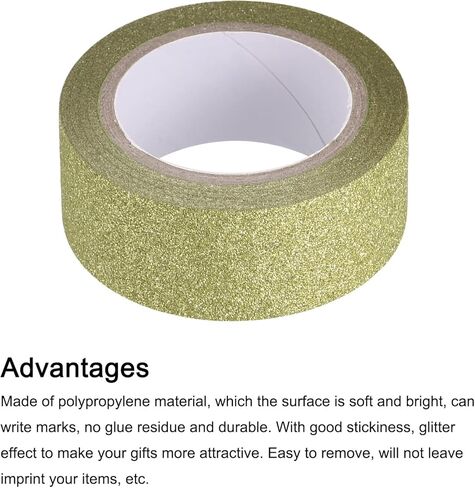 MECCANIXITY 0.6inch x 16.4ft Glitter Tape, Decorative Craft Tape Self Adhesive Stick Blue 1.5cm x 5 M for Scrapbook, DIY Arts, Gift Wrapping Pack of 3 in Kuwait