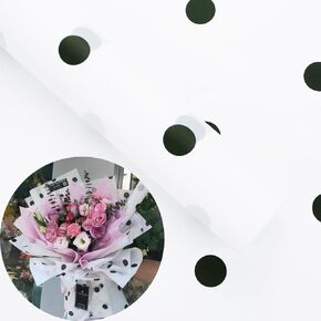 DecorGarden 60 Sheets Gold Edge Fresh Flower Wrapping Paper, Waterproof Flower Bouquet Wrapping Paper, DIY Crafts, Gift Packaging, 22.8 * 22.8 Inches, (Black, 60PCS)