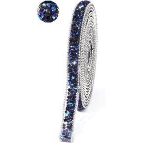 Rhinestone Ribbon 3 Yards Self Adhesive Rhinestone Strips Diamond Ribbon Sticker Crystal Roll Glitter Bling Rhinestones Tape for Crafting DIY Art Decoration (Silver Ribbon,0.6 Inch) in Kuwait