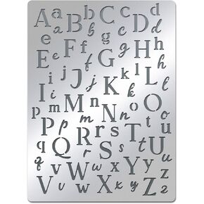 BENECREAT Letters Stencils, Irregular A to Z Alphabet Metal Stencil Uppercase Lower Letters Template for Painting, Wood Burning, Engraving, Scrapbooking, 7.5x5.5 inch in Saudi Arabia