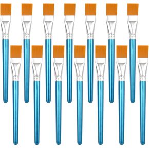 14 قطعة من فرش الرسم - 1 بوصة من فرش الطلاء الفنية للطلاء الأكريليك - فرشاة طلاء صناعية مسطحة للحرف الفنية وطلاء الأكريليك والألوان المائية والألوان الزيتية والغواش والتمبرا والحبر والمينا in Kuwait