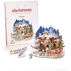 Giftcraft 667477 Paper and Foam 3D Christmas Puzzle, 6.3-inch Height