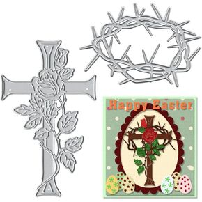 Metal Easter Die Cuts Bow Eggs Embossing Stencil Cutting Dies for Card Making Scrapbooking Paper Craft Album Stamps DIY Easter Décor