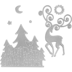 Metal Cutting Dies Christmas Trees Lace Vine Border Embossing Stencil Die Cuts for Card Making Scrapbooking Paper Craft Album Stamps DIY Décor