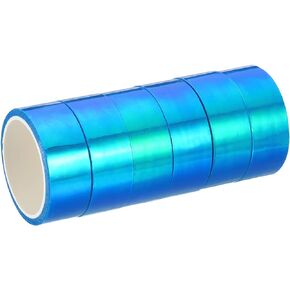 PATIKIL Metalized Tape 0.59 Inch x 5.5 Yards, 6 Roll Self Adhesive Holographic Foil Mirror Metallic Masking Sticker for DIY Art Craft Wrapping Decoration, White