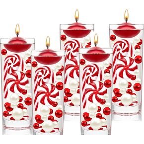 تو بي ات 10155 قطعة من خرز حشو مزهرية الكريسماس، قصب حلوى الكريسماس، حشو مزهريات الكريسماس، خرز لؤلؤي عائم لملء المزهريات لتزيين المنزل والطاولة والحفلات in Kuwait