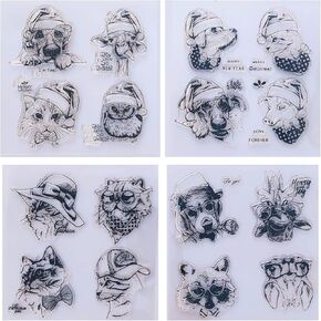 اي زد اس جي طوابع شفافة بتصميم حيوانات الكريسماس اللطيفة لصنع سجل القصاصات والبطاقات الزخرفية والالبوم الصور والحرف اليدوية من السيليكون، مستلزمات تزيين ممتعة in Kuwait