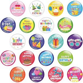 BZaber 40 Pieces Happy Birthday Pin for Happy Birthday Gifts Birthday Button Pinback Buttons for Back to School Button Pins Party Birthday Pins for Adult Kid Birthday Party Supplies, 20 Styles in Kuwait