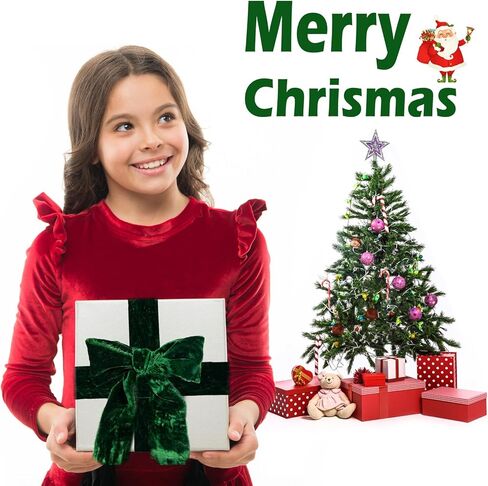 شريط مخملي أخضر 2 لفة 2 ياردة × 2 بوصة شريط مخملي متوتر لعيد الميلاد لتغليف الهدايا، شريط مخملي عتيق لتزيين إكليل شجرة عيد الميلاد، باقة زهور، مقطع فيونكة شعر، حرفة يدوية (أخضر) in Kuwait