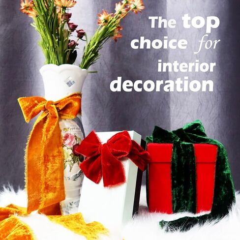 شريط مخملي أخضر 2 لفة 2 ياردة × 2 بوصة شريط مخملي متوتر لعيد الميلاد لتغليف الهدايا، شريط مخملي عتيق لتزيين إكليل شجرة عيد الميلاد، باقة زهور، مقطع فيونكة شعر، حرفة يدوية (أخضر) in Kuwait