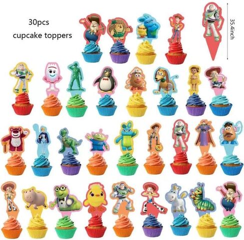 31 قطعة من قصة لعبة اللعبة قطعة واحدة من أعلى الكعك و30 قطعة من أغطية الكب كيك لمستلزمات تزيين الكيك في حفلات أعياد الميلاد in Kuwait