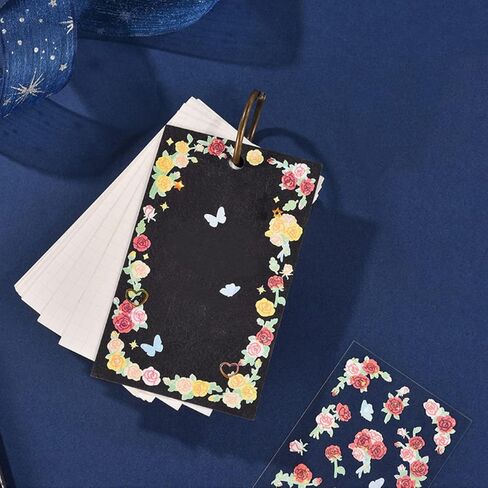 16 ورقة ملونة زهرة ديكو ملصقات مجموعة، لطيف القصاصات ملصقات زهرة DIY الحرفية ملصقات ملونة بريق ملصقات ذاتية اللصق للفنون بطاقة معايدة القصاصات، ديكور DIY in Kuwait