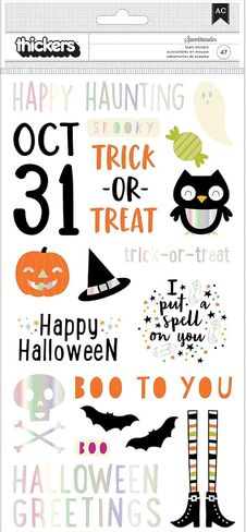American Crafts Happy Halloween Phrases Thickers (47 Piece) in Saudi Arabia
