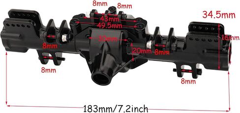 RZXYLRC سبائك الألومنيوم DIY المحور الإسكان لسيارة RC 1/8 Losi LMT Monster Truck أجزاء ترقية معدنية (فضي) in Saudi Arabia