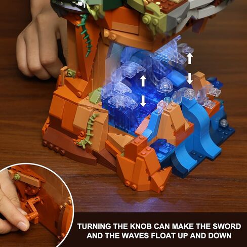 مجموعة مكعبات بناء الإضاءة من فانفول - مجموعة بناء ضوء LED قلعة على الجرف مجموعة من 1044 قطعة للبالغين والمراهقين in Kuwait