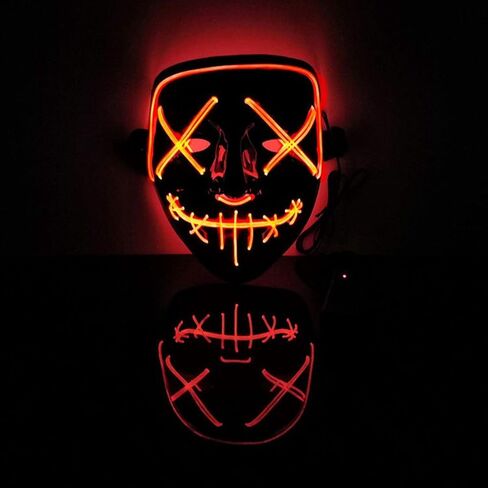 قناع Digcreat Halloween المتوهج، أقنعة مضيئة LED للهدايا، والمهرجانات، وحفلات الهالوين in Kuwait